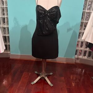 Jovani Little Black Dress with Sequin Bow Size 10